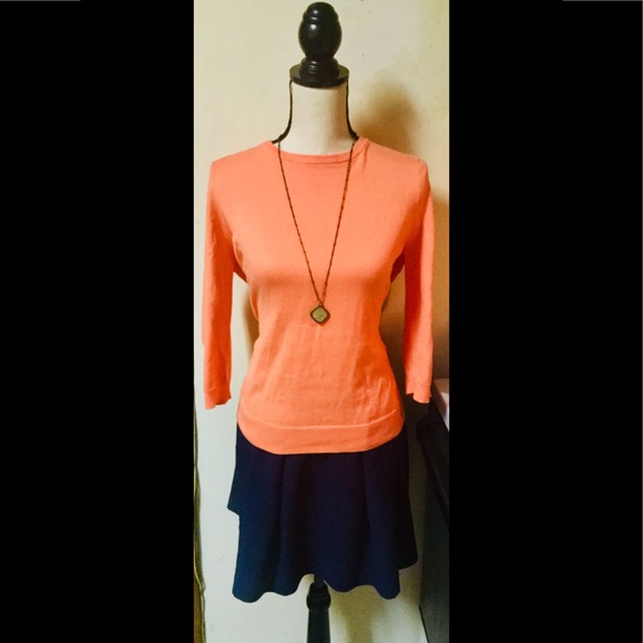 Outfit Set: Salmon Pink Sweater Shirt & Blue Skirt - Picture 5 of 7